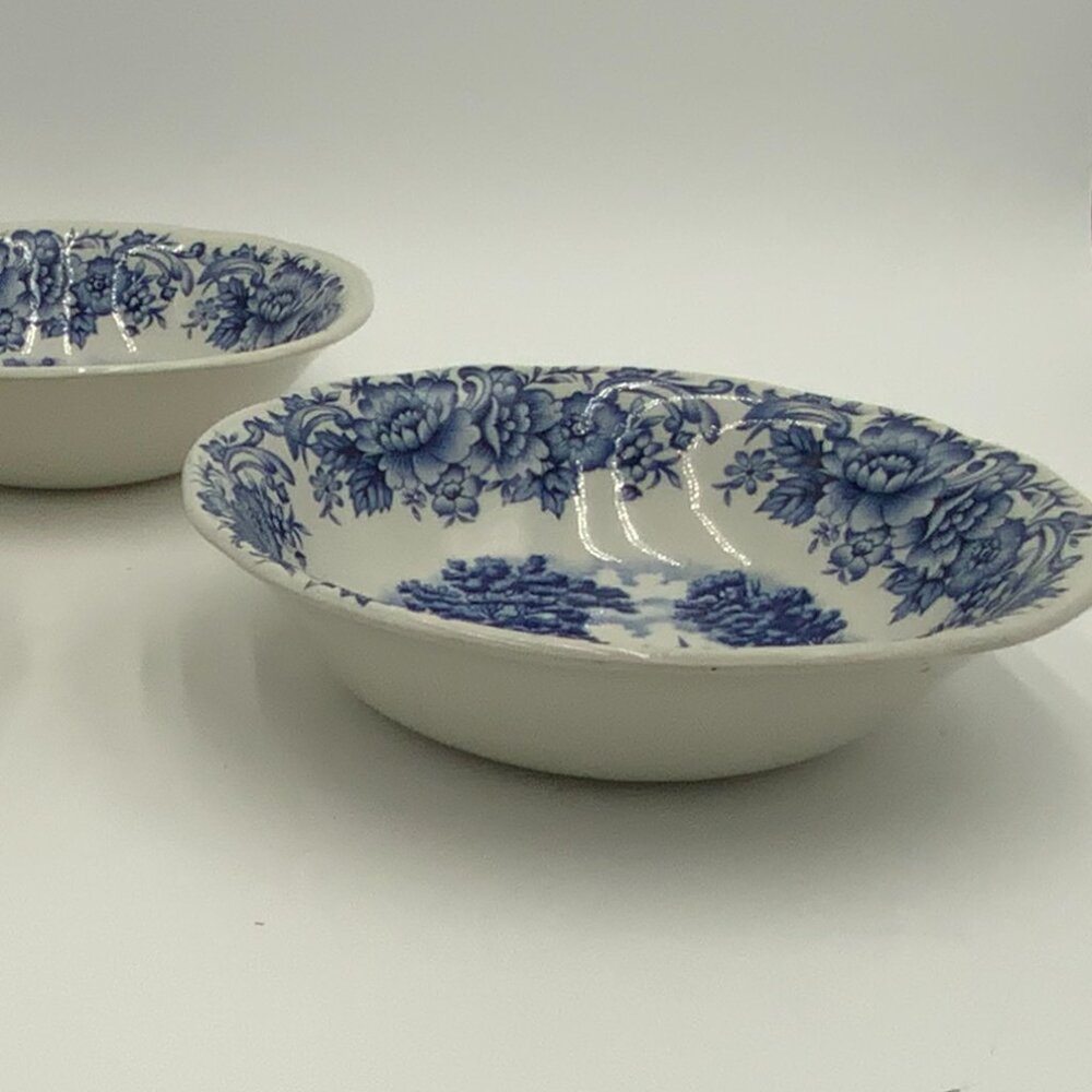 4 Emporium of Maine "Home Country" Myott Meakin Blue and White Bowls 6 1/4" - Picture 2 of 10